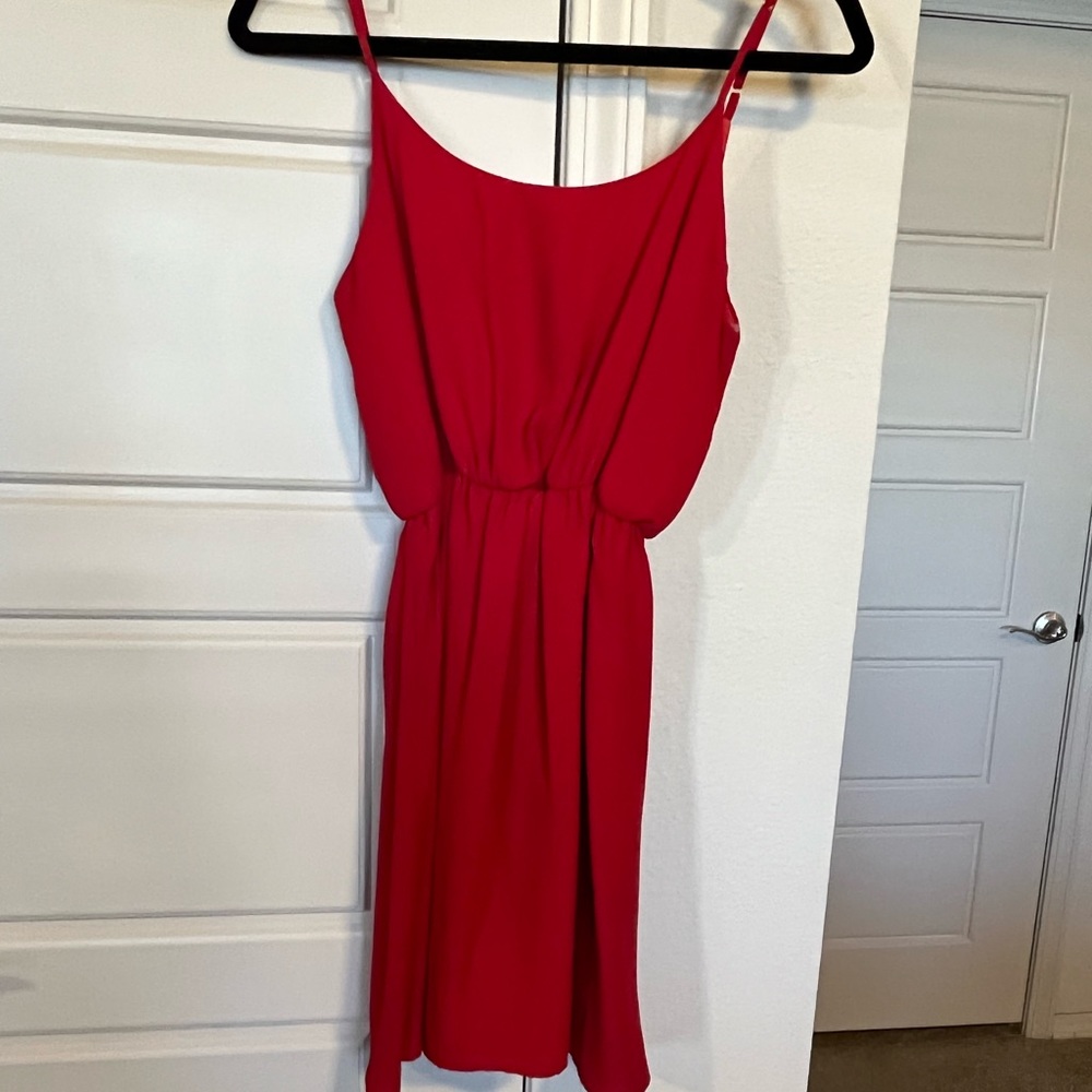 Spaghetti strap red dress